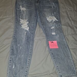 Judy Blue Light Blue Distressed Skinny Jeans